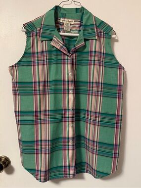 Eddie Bauer Green Purple Lakeside Prep Grunge 90’s Plaid Shirt XL